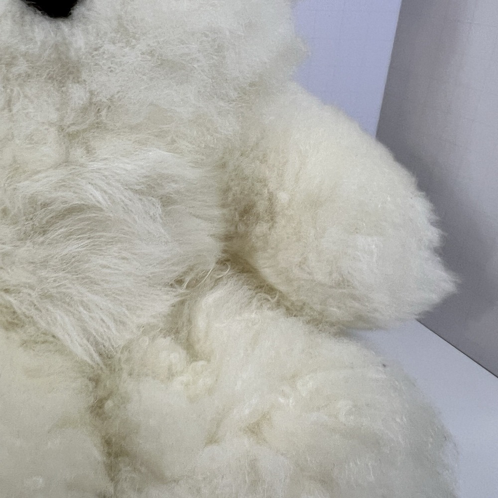 Alpaca Fur Teddy Bear Stuffed Animal 12" Soft Natural Plush White/ivory - Picture 9 of 11